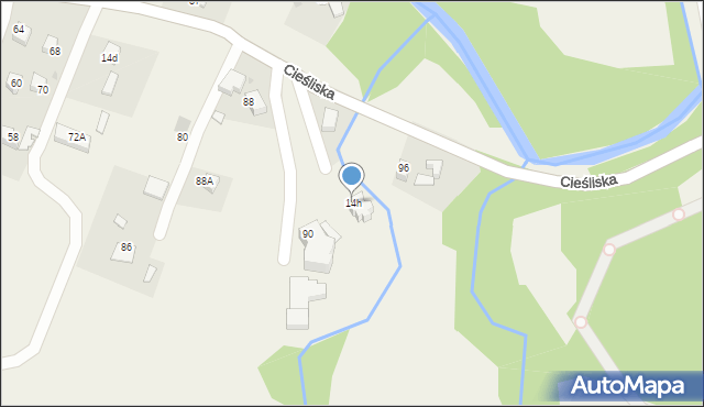 Szlachtowa, Cieśliska, 14h, mapa Szlachtowa