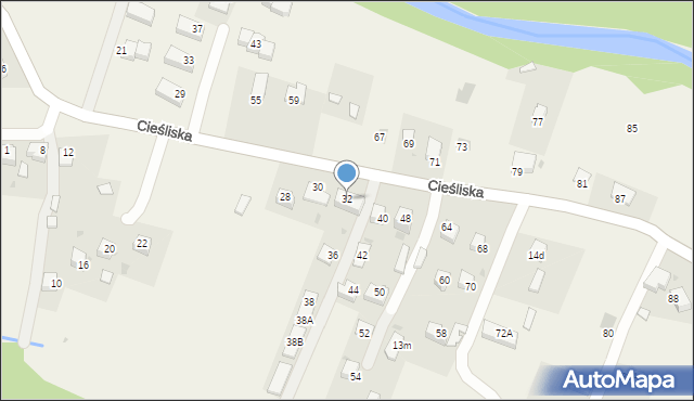 Szlachtowa, Cieśliska, 32, mapa Szlachtowa