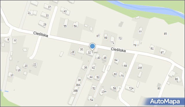 Szlachtowa, Cieśliska, 34, mapa Szlachtowa