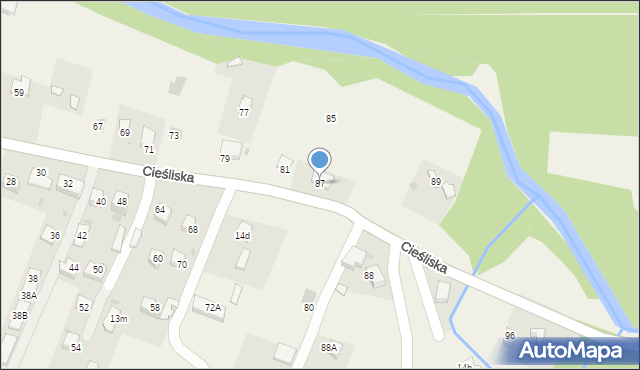 Szlachtowa, Cieśliska, 87, mapa Szlachtowa