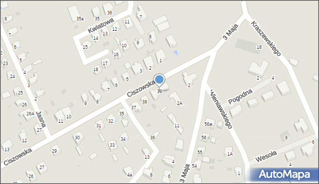 Szprotawa, Ciszowska, 39, mapa Szprotawa