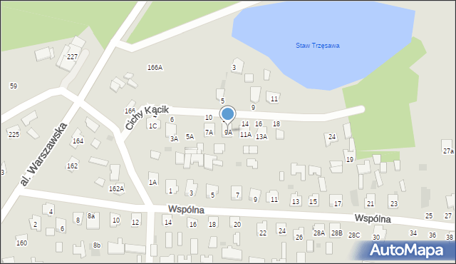 Tarnobrzeg, Cichy Kącik, 9A, mapa Tarnobrzegu