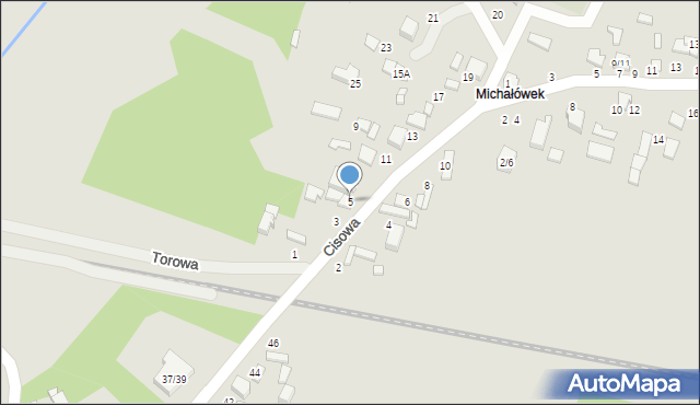 Tomaszów Mazowiecki, Cisowa, 5, mapa Tomaszów Mazowiecki