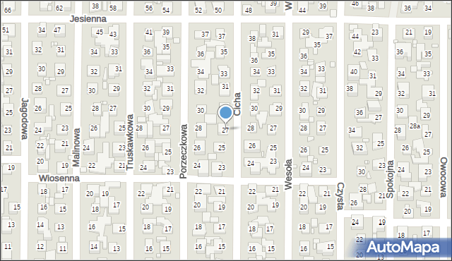 Toruń, Cicha, 27, mapa Torunia