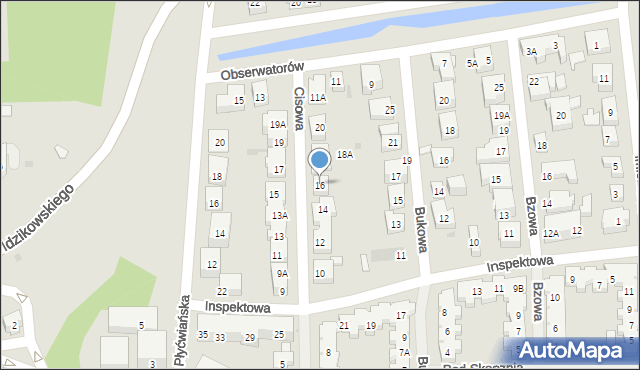 Warszawa, Cisowa, 16, mapa Warszawy