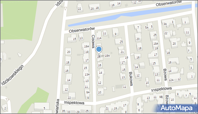 Warszawa, Cisowa, 18, mapa Warszawy