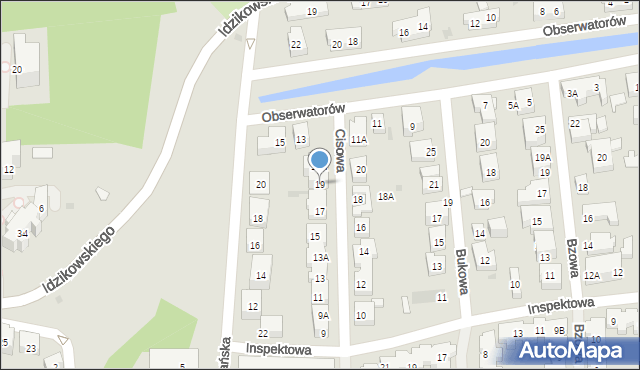 Warszawa, Cisowa, 19, mapa Warszawy