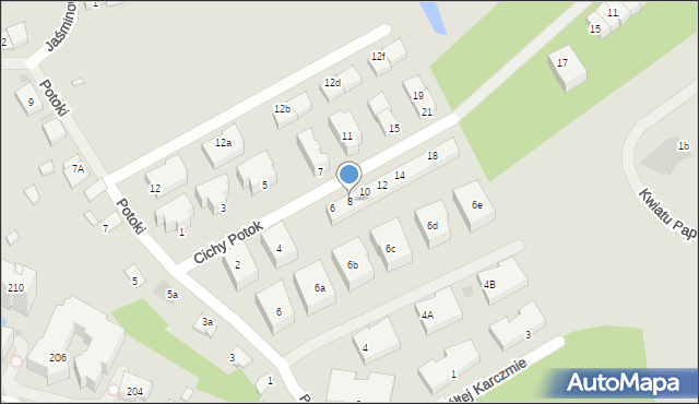 Warszawa, Cichy Potok, 8, mapa Warszawy