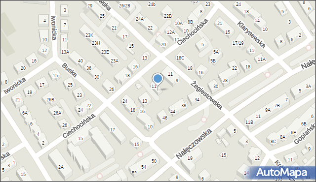 Warszawa, Ciechocińska, 11A, mapa Warszawy