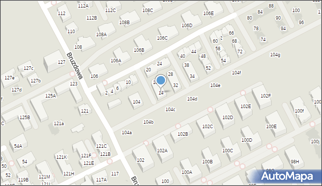 Warszawa, Cicha Dolina, 14, mapa Warszawy