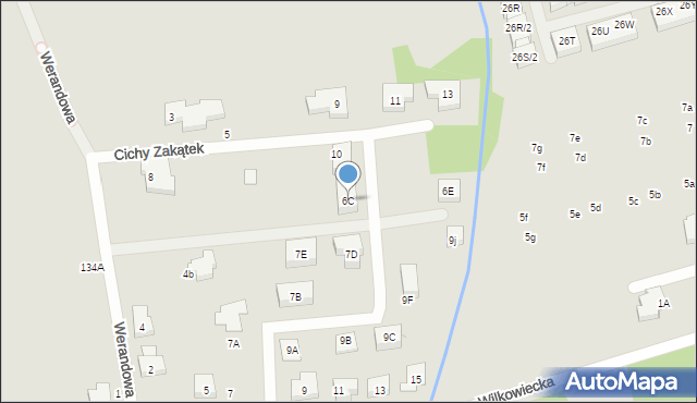 Warszawa, Cichy Zakątek, 6C, mapa Warszawy