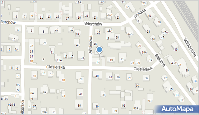 Warszawa, Ciesielska, 10a, mapa Warszawy