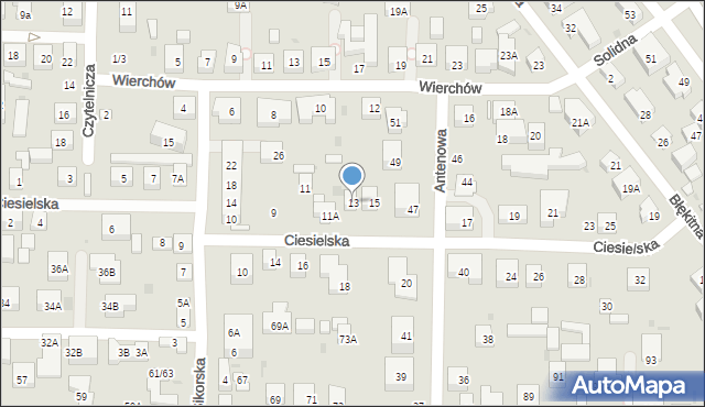 Warszawa, Ciesielska, 13, mapa Warszawy