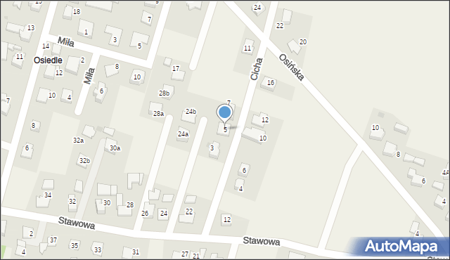 Warszowice, Cicha, 5, mapa Warszowice