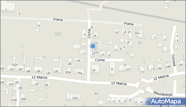 Wejherowo, Cicha, 12, mapa Wejherowo