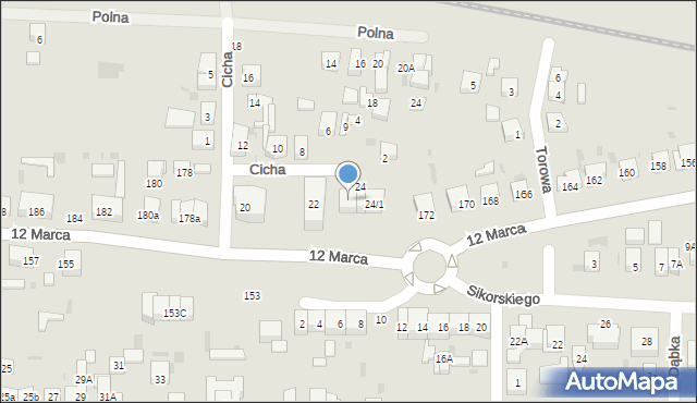 Wejherowo, Cicha, 24/3, mapa Wejherowo