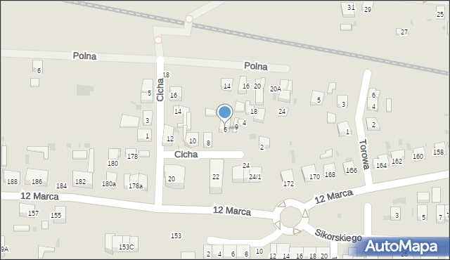 Wejherowo, Cicha, 6, mapa Wejherowo