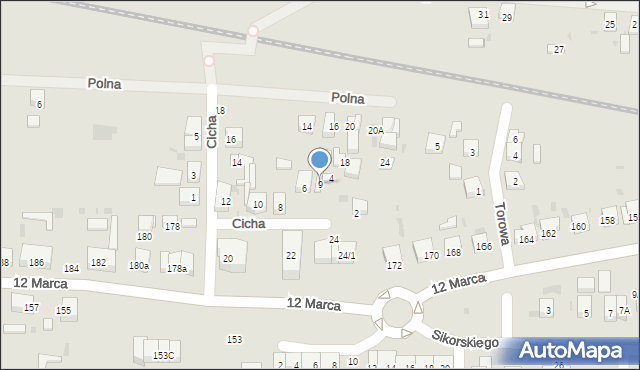 Wejherowo, Cicha, 9, mapa Wejherowo