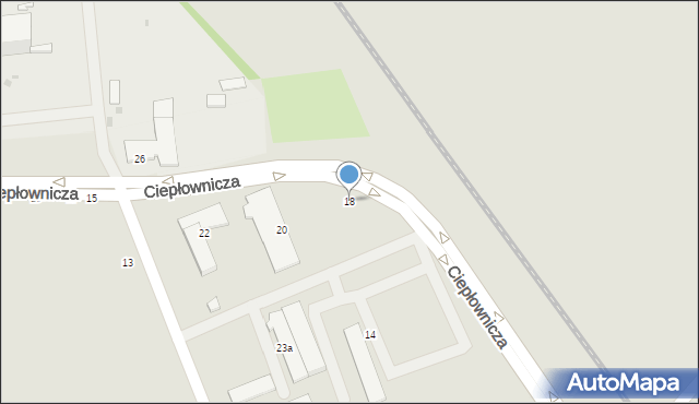 Wieluń, Ciepłownicza, 18, mapa Wieluń