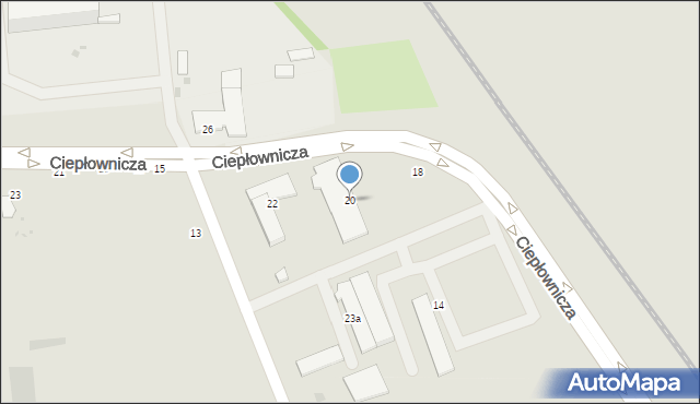 Wieluń, Ciepłownicza, 20, mapa Wieluń