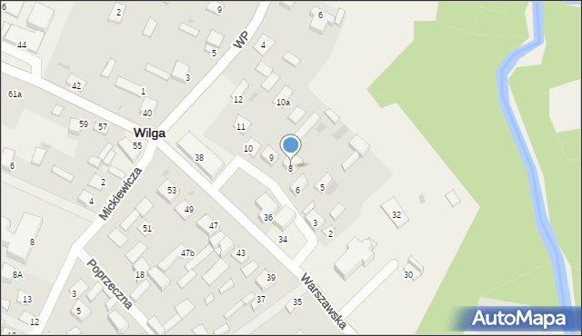 Wilga, Cicha, 8, mapa Wilga