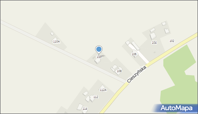Wisła Wielka, Cieszyńska, 110, mapa Wisła Wielka