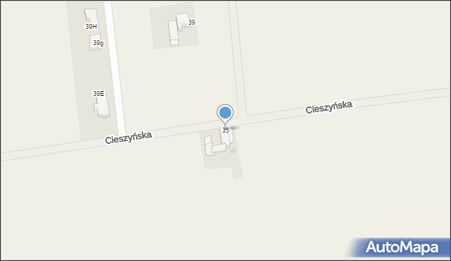 Wisła Wielka, Cieszyńska, 35, mapa Wisła Wielka