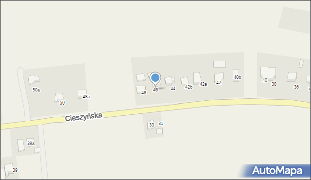 Wisła Wielka, Cieszyńska, 46, mapa Wisła Wielka