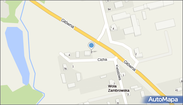 Wola Zambrowska, Cicha, 2, mapa Wola Zambrowska