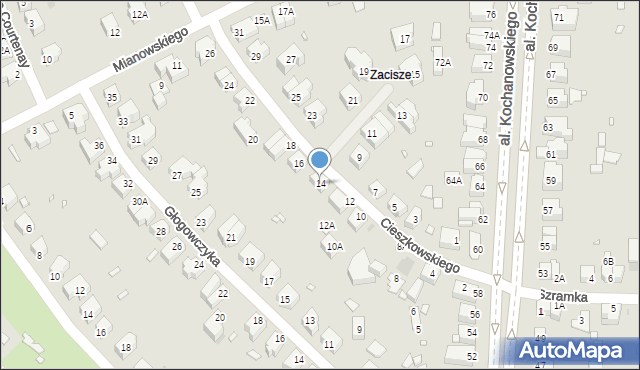 Wrocław, Cieszkowskiego Augusta, 14, mapa Wrocławia