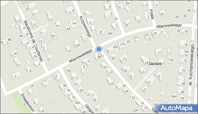 Wrocław, Cieszkowskiego Augusta, 26, mapa Wrocławia