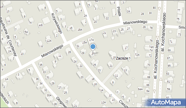Wrocław, Cieszkowskiego Augusta, 27, mapa Wrocławia