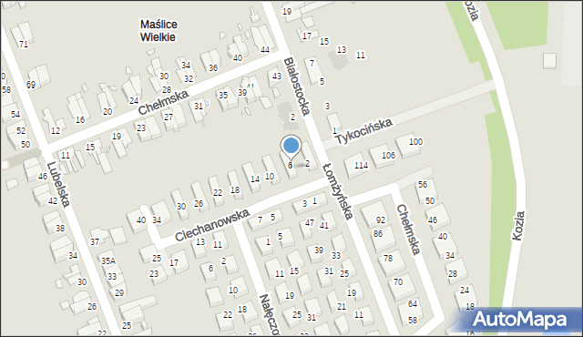 Wrocław, Ciechanowska, 8, mapa Wrocławia