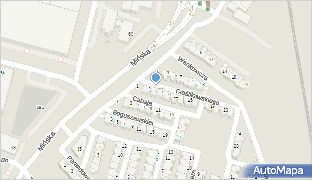 Wrocław, Cieślikowskiego Jerzego, 5, mapa Wrocławia