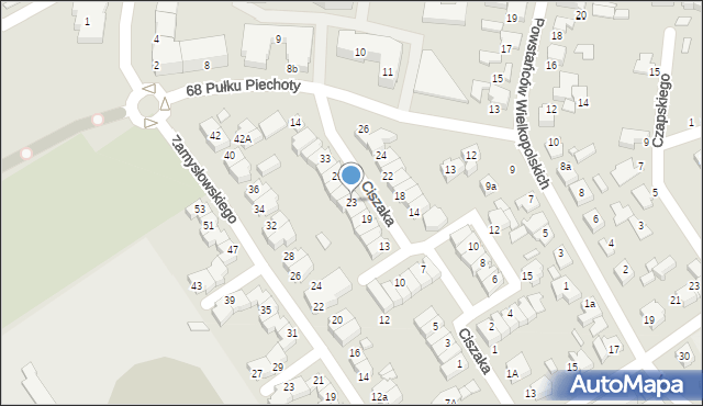 Września, Ciszaka Antoniego, 23, mapa Wrześni