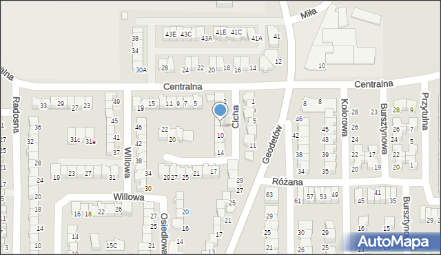 Wyszków, Cicha, 8, mapa Wyszków