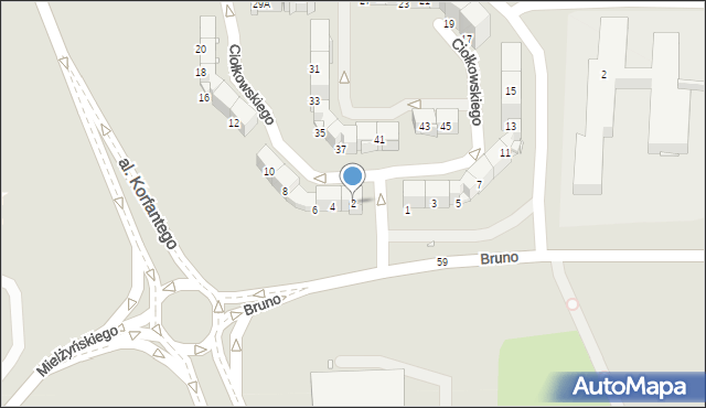 Zabrze, Ciołkowskiego Konstantego, 2, mapa Zabrza