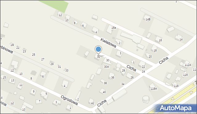 Zagrody, Cicha, 32, mapa Zagrody