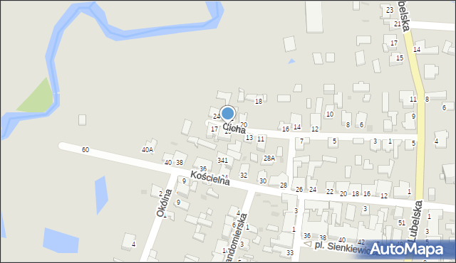 Zaklików, Cicha, 15, mapa Zaklików