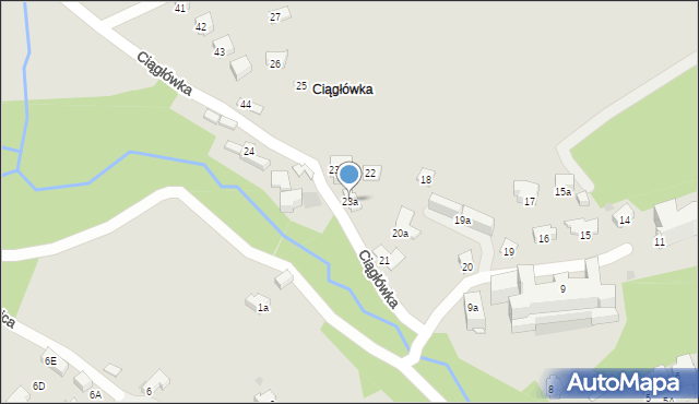 Zakopane, Ciągłówka, 23a, mapa Zakopanego