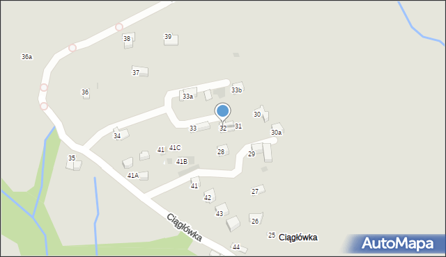 Zakopane, Ciągłówka, 32, mapa Zakopanego