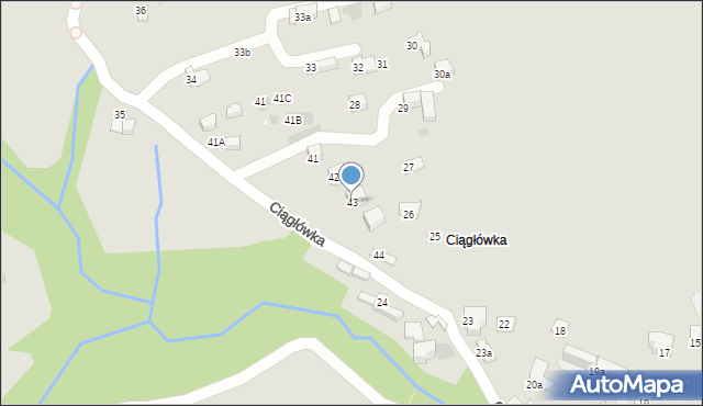 Zakopane, Ciągłówka, 43, mapa Zakopanego