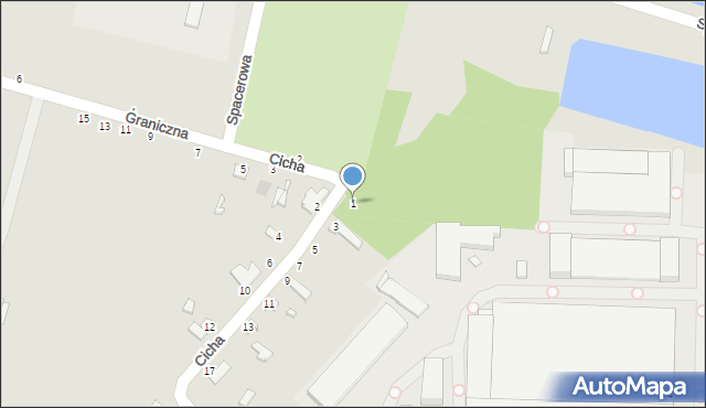 Żychlin, Cicha, 1, mapa Żychlin