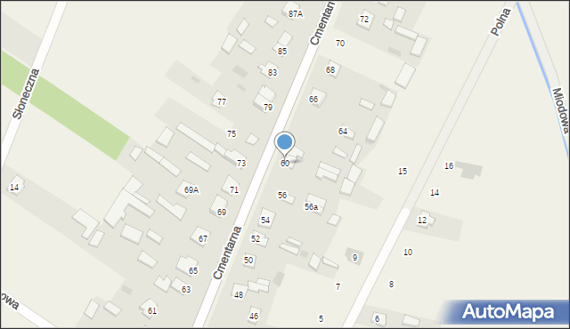 Adamów, Cmentarna, 60, mapa Adamów