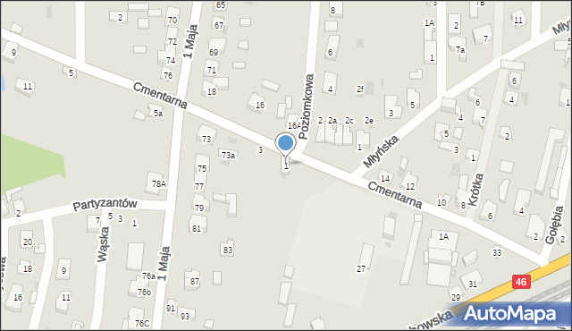 Blachownia, Cmentarna, 1, mapa Blachownia