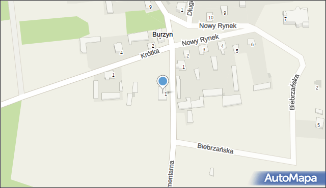 Burzyn, Cmentarna, 2, mapa Burzyn