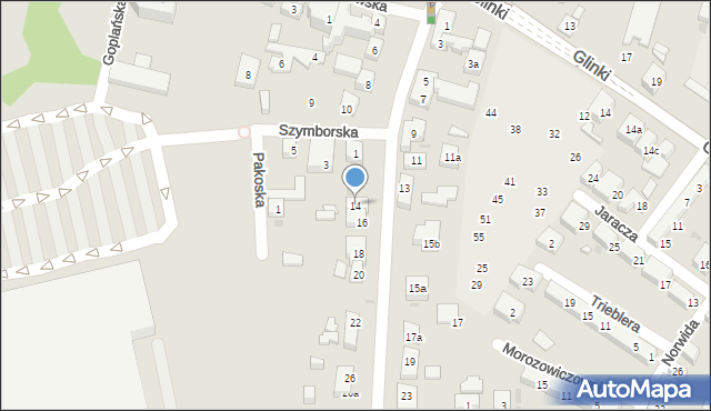 Bydgoszcz, Cmentarna, 14, mapa Bydgoszczy