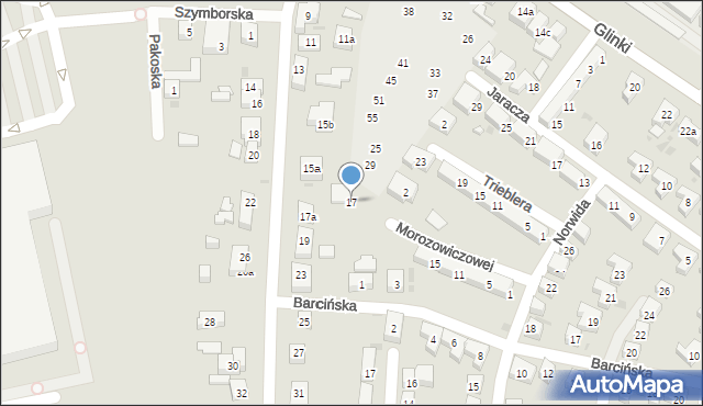 Bydgoszcz, Cmentarna, 17, mapa Bydgoszczy