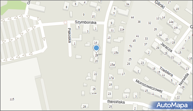 Bydgoszcz, Cmentarna, 18, mapa Bydgoszczy