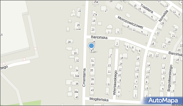 Bydgoszcz, Cmentarna, 29, mapa Bydgoszczy